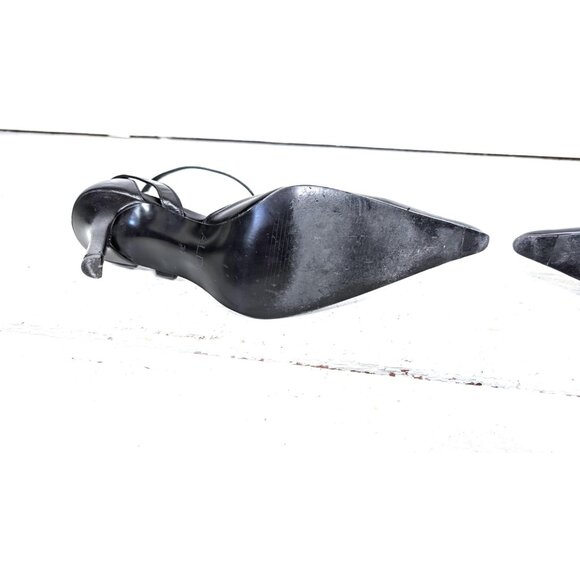 Aldo black leather pointy high heel stiletto ankle strap pumps - Picture 5 of 7